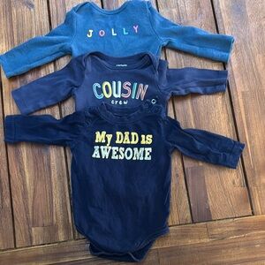 Navy Blue Bodysuit Trio - Jolly, Cousin Crew, My Dad is Awesome